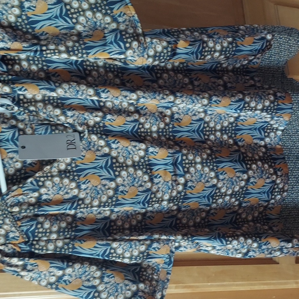 peacock print blouse